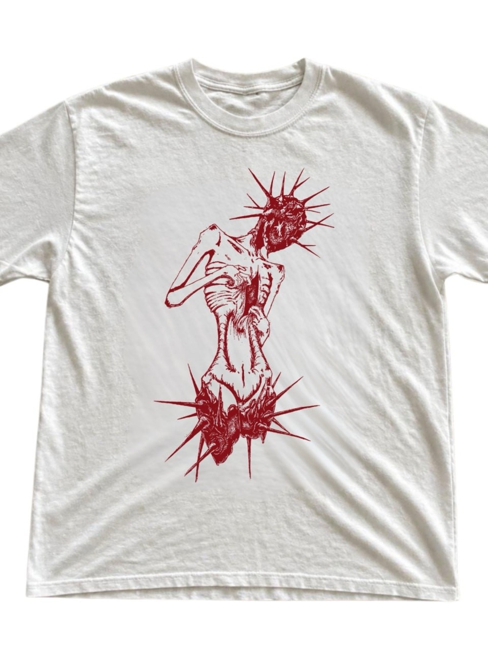 Gildan White Short Sleeve Tee with Red monster Graphic